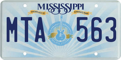 MS license plate MTA563