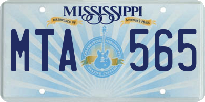 MS license plate MTA565