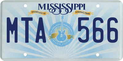 MS license plate MTA566