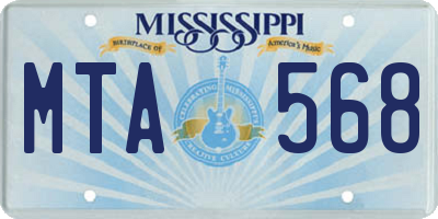 MS license plate MTA568