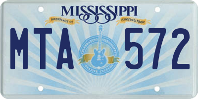 MS license plate MTA572