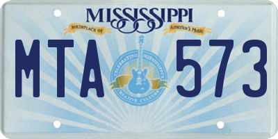 MS license plate MTA573