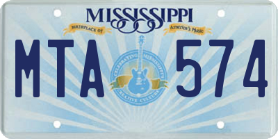 MS license plate MTA574