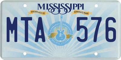 MS license plate MTA576