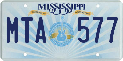 MS license plate MTA577