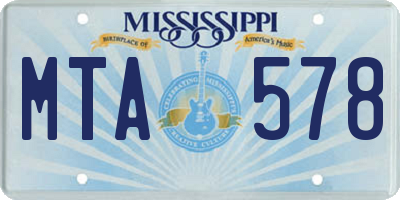 MS license plate MTA578