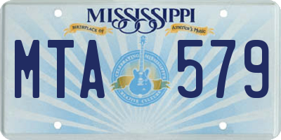 MS license plate MTA579