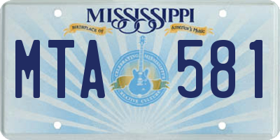 MS license plate MTA581
