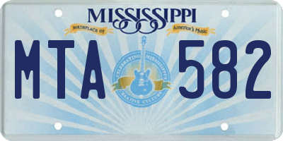 MS license plate MTA582