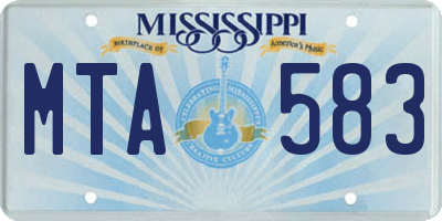 MS license plate MTA583