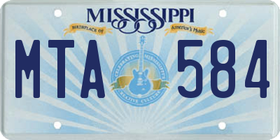 MS license plate MTA584