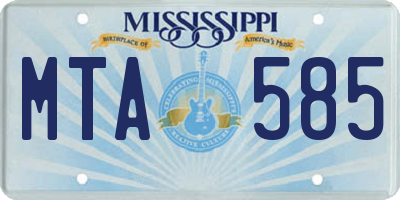MS license plate MTA585
