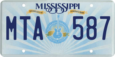 MS license plate MTA587