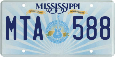 MS license plate MTA588