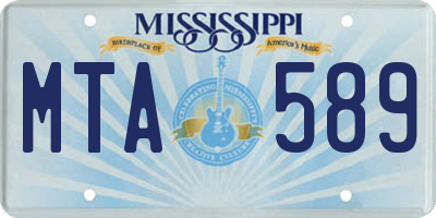 MS license plate MTA589