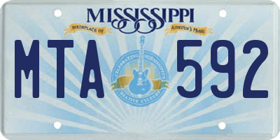 MS license plate MTA592