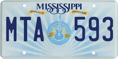 MS license plate MTA593