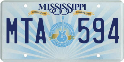 MS license plate MTA594