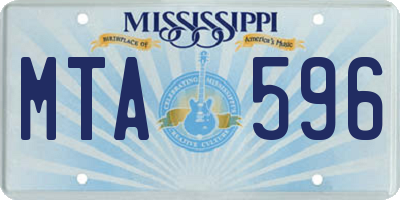 MS license plate MTA596