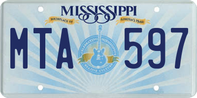 MS license plate MTA597