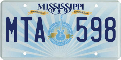 MS license plate MTA598