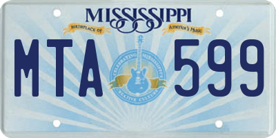 MS license plate MTA599