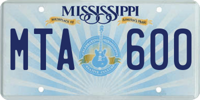 MS license plate MTA600