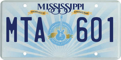 MS license plate MTA601