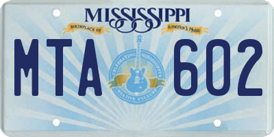 MS license plate MTA602