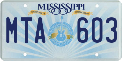 MS license plate MTA603