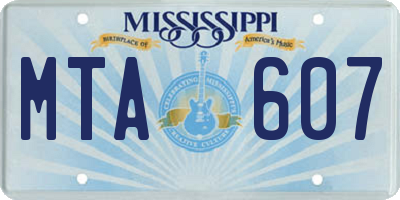 MS license plate MTA607