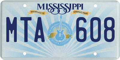 MS license plate MTA608
