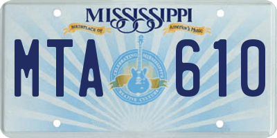 MS license plate MTA610
