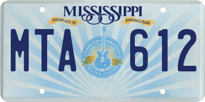 MS license plate MTA612