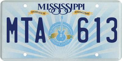 MS license plate MTA613