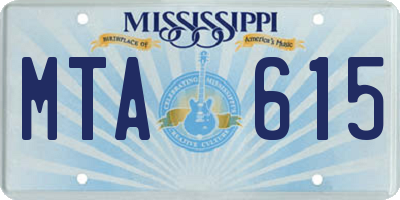 MS license plate MTA615