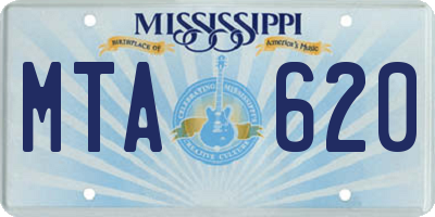 MS license plate MTA620