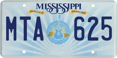 MS license plate MTA625