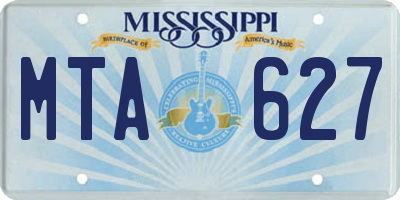 MS license plate MTA627