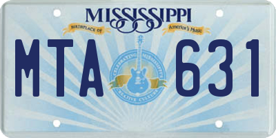 MS license plate MTA631