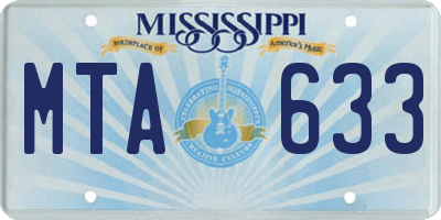 MS license plate MTA633