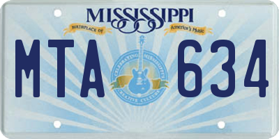 MS license plate MTA634