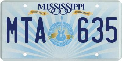 MS license plate MTA635
