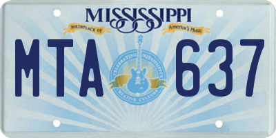 MS license plate MTA637