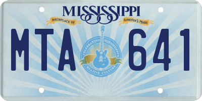 MS license plate MTA641
