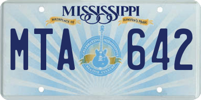 MS license plate MTA642