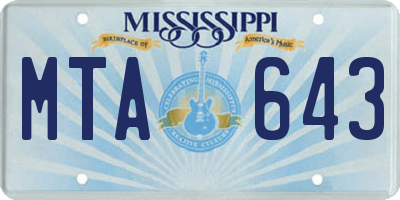 MS license plate MTA643