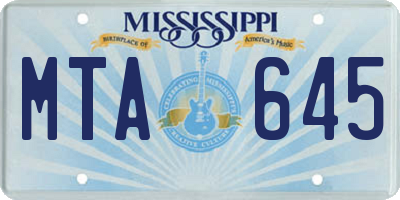 MS license plate MTA645