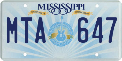 MS license plate MTA647
