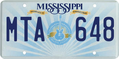 MS license plate MTA648